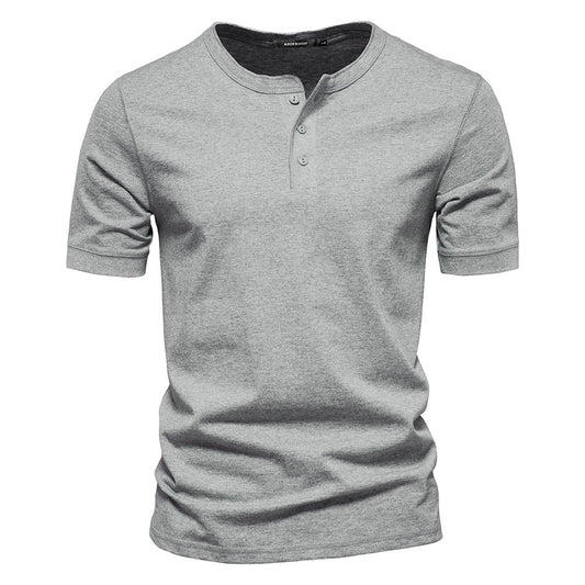 Fashion Men's Slim Fit Solid Color Round Neck Short Sleeve T-Shirt
