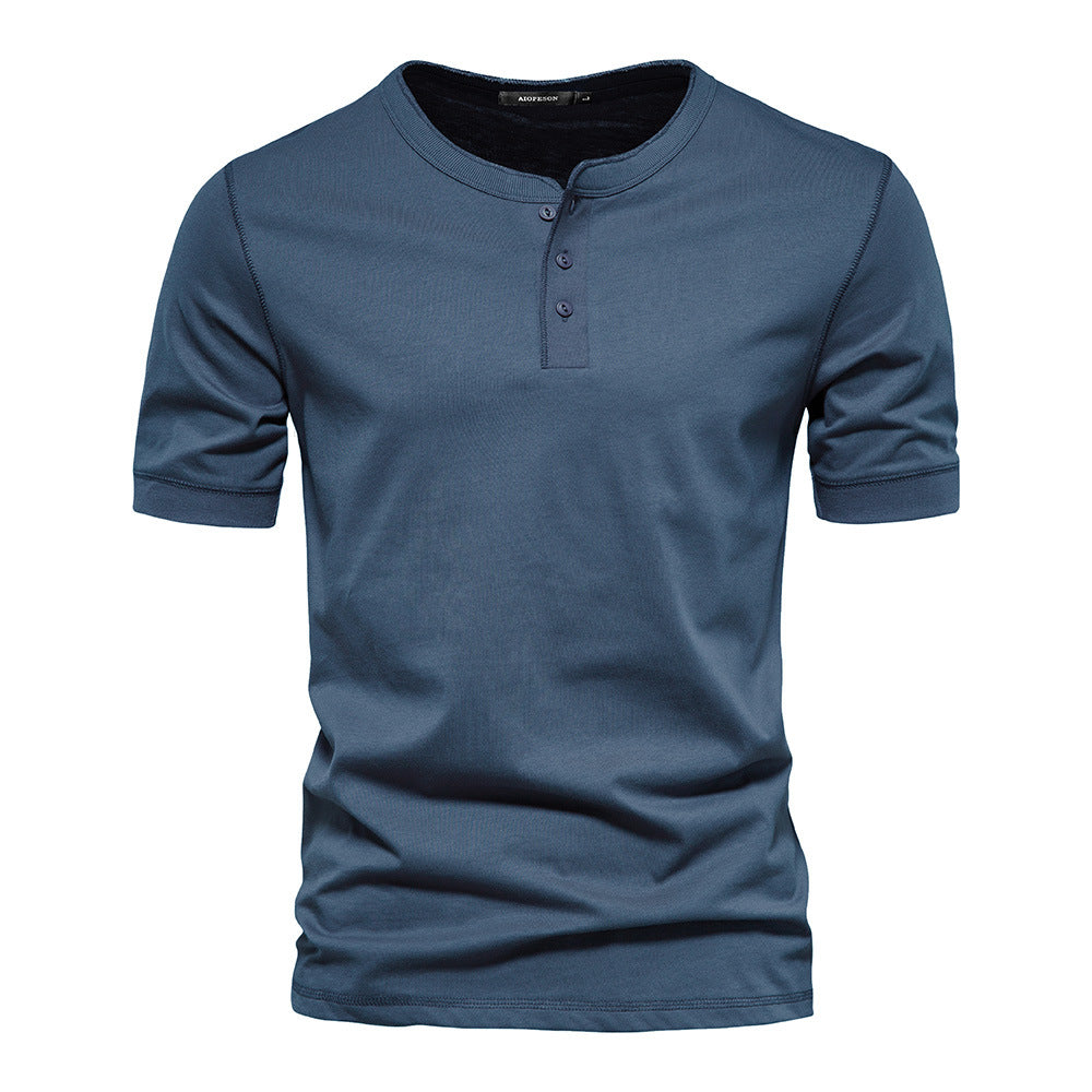 Men's Slim Fit Solid Color Round Neck Short Sleeve T-Shirt