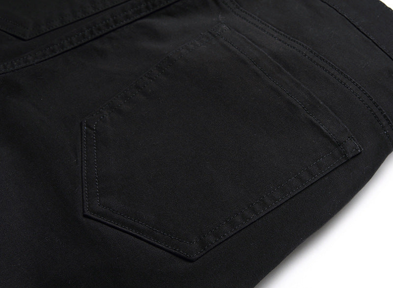 New casual pants men's casual pure cotton business suit pants large size elastic black formal trousers