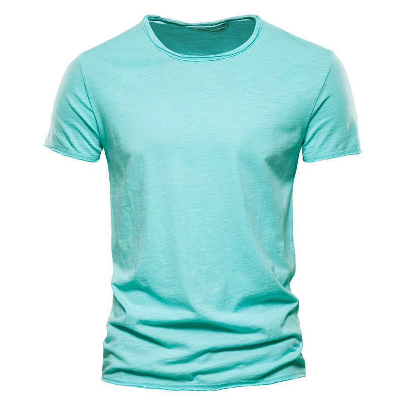 Comfort Solid Men's Slim Fit Slub Cotton T-Shirt
