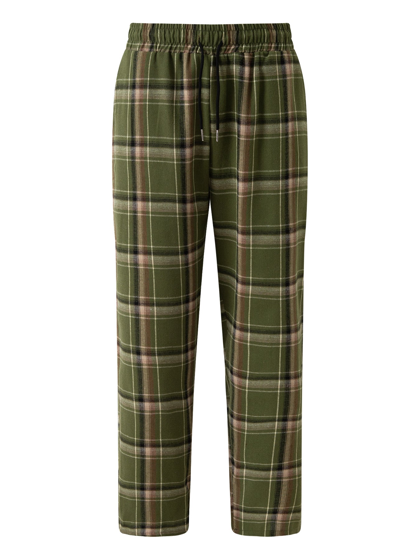 Men's Plaid Striped Casual Pants Fashion Casual Straight Trousers