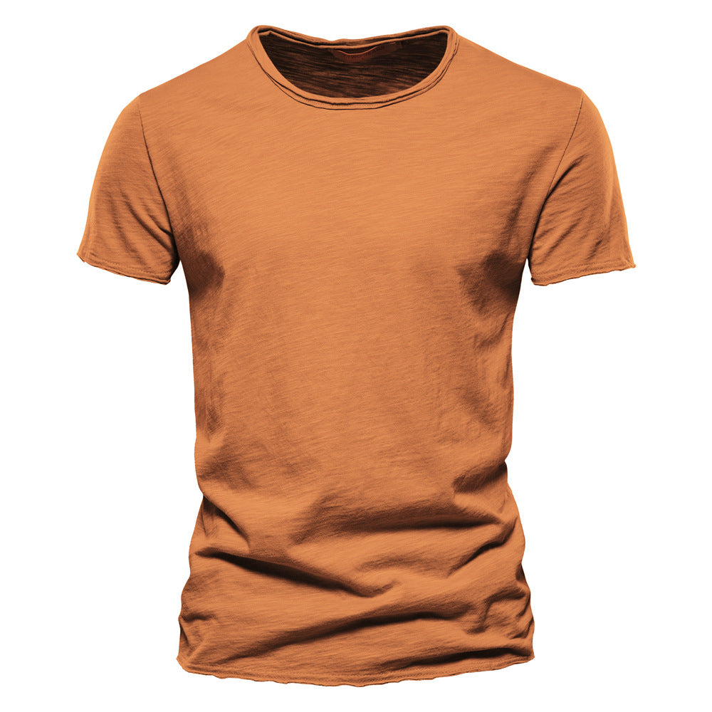 Comfort Solid Men's Slim Fit Slub Cotton T-Shirt