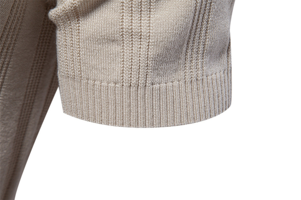 Men's lapel short-sleeved sweater