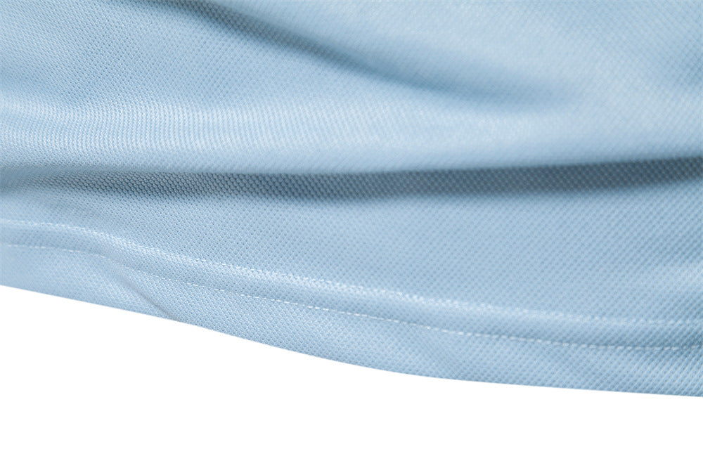 Fashion solid color Men's V-neck POLO shirt