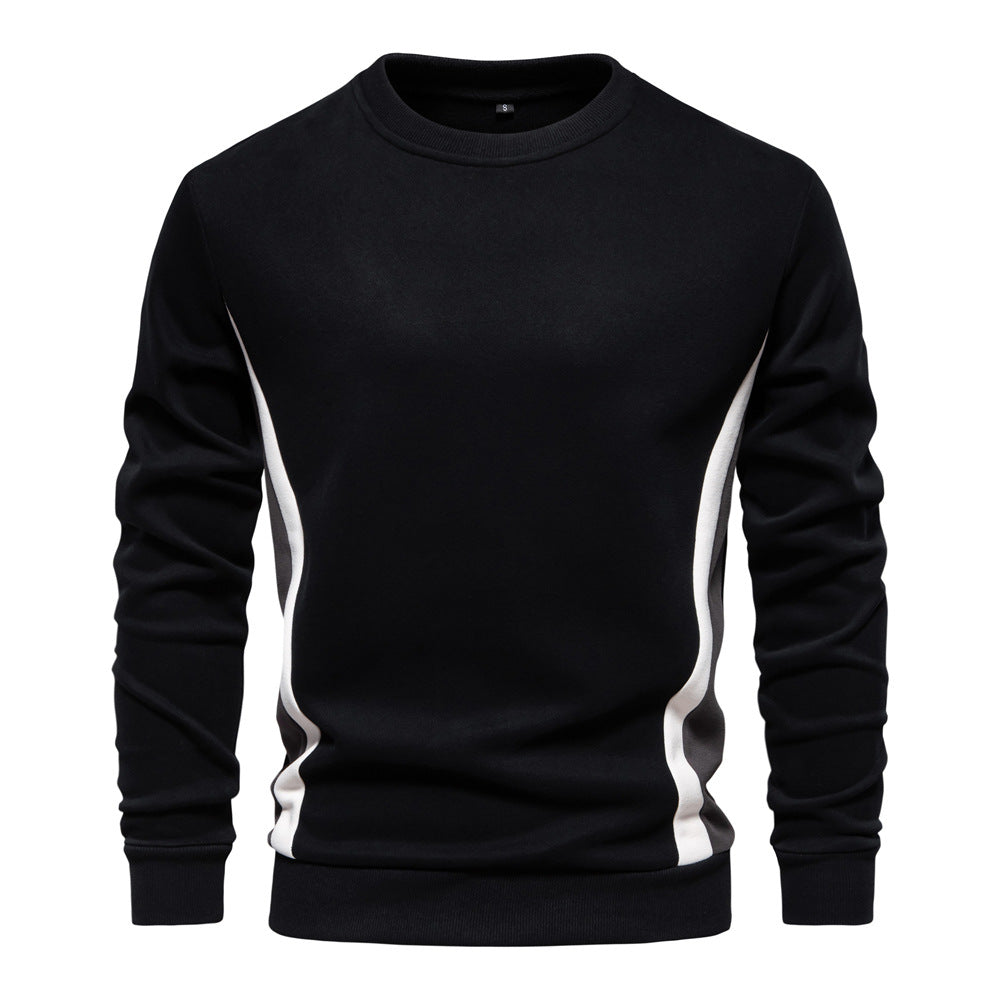 Casual and comfortable men's long-sleeved colorblock sweatshirt thin sweater