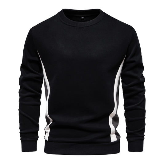 Casual and comfortable men's long-sleeved colorblock sweatshirt thin sweater