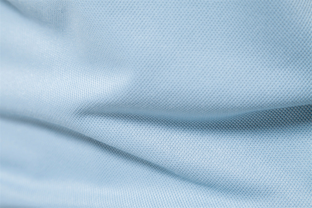 Fashion solid color Men's V-neck POLO shirt