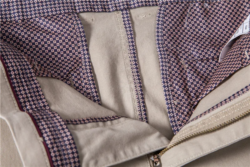 Simple and fashionable men's business all-match cotton solid color trousers comfortable