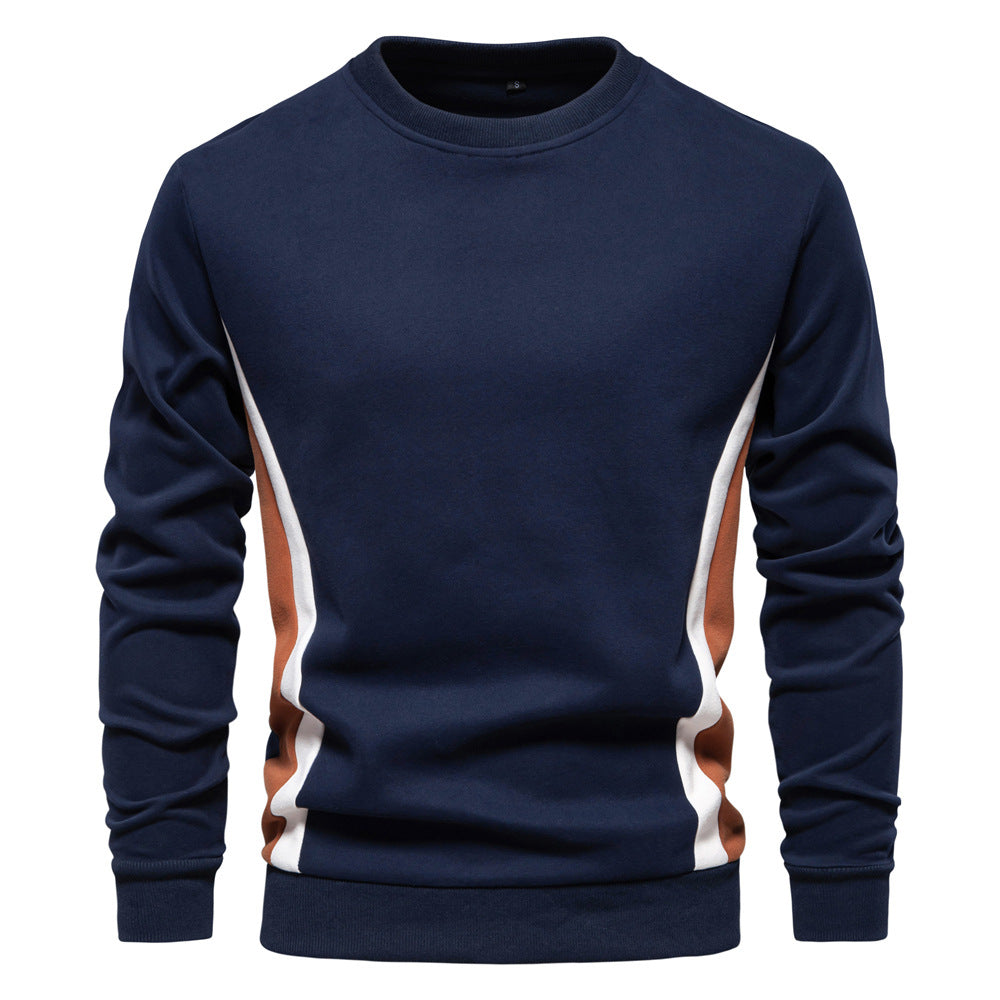 Casual and comfortable men's long-sleeved colorblock sweatshirt thin sweater