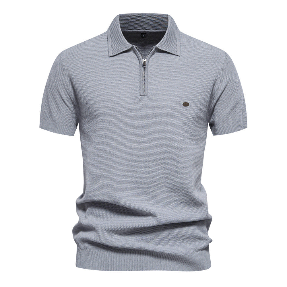 Solid color fashion Men's short-sleeved lapel POLO shirt