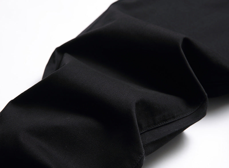 New casual pants men's casual pure cotton business suit pants large size elastic black formal trousers