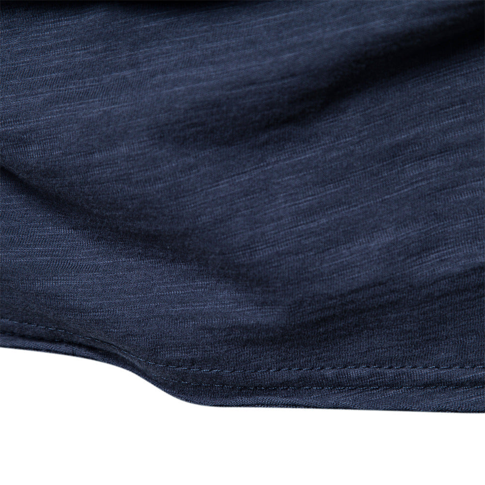 Solid color men's slim fit bamboo cotton T-shirt breathable and comfortable