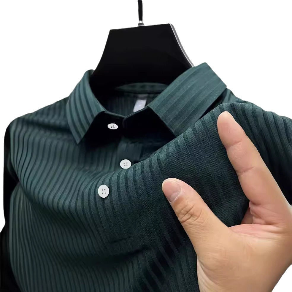 Men's sports polo shirt with striped collar