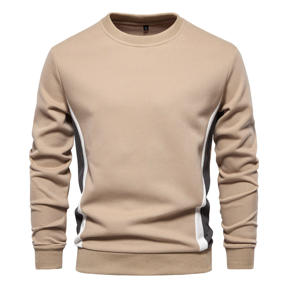 Casual and comfortable men's long-sleeved colorblock sweatshirt thin sweater
