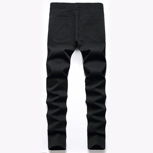 New casual pants men's casual pure cotton business suit pants large size elastic black formal trousers