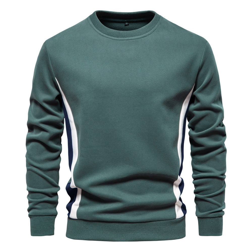 Casual and comfortable men's long-sleeved colorblock sweatshirt thin sweater