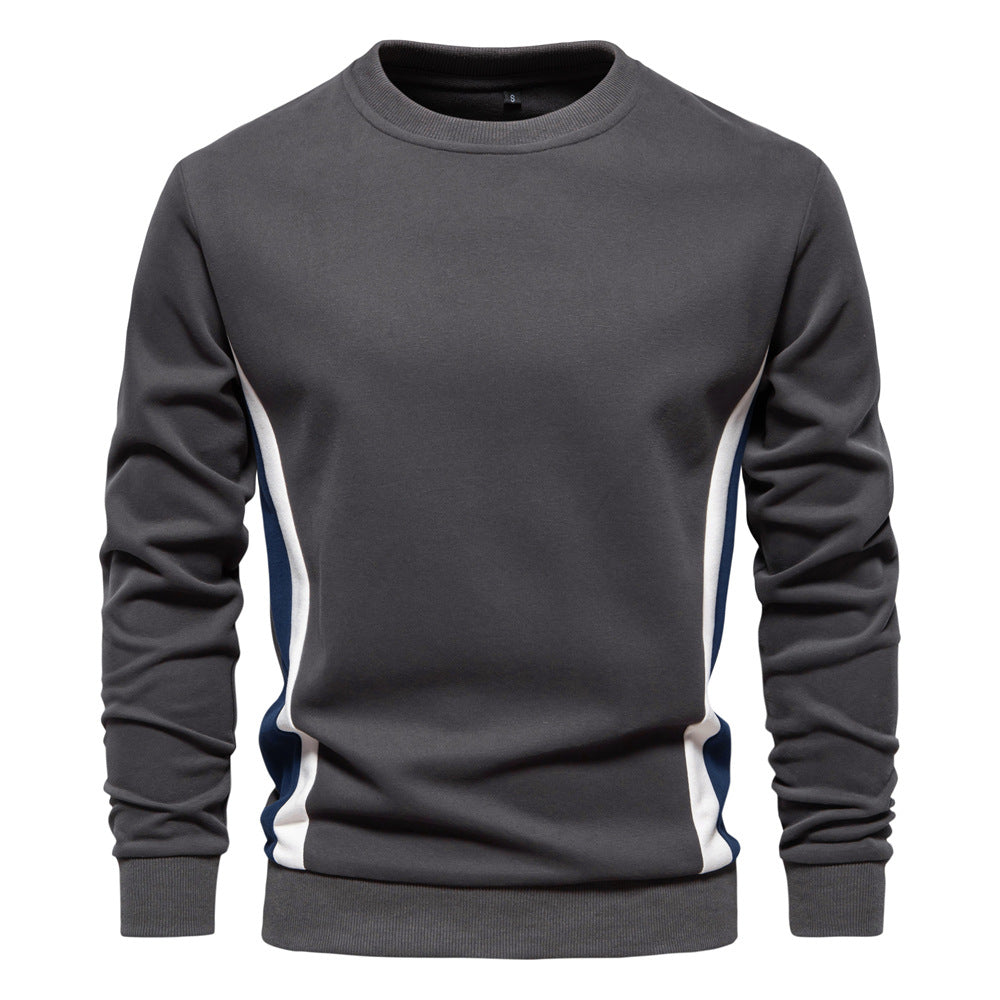 Casual and comfortable men's long-sleeved colorblock sweatshirt thin sweater