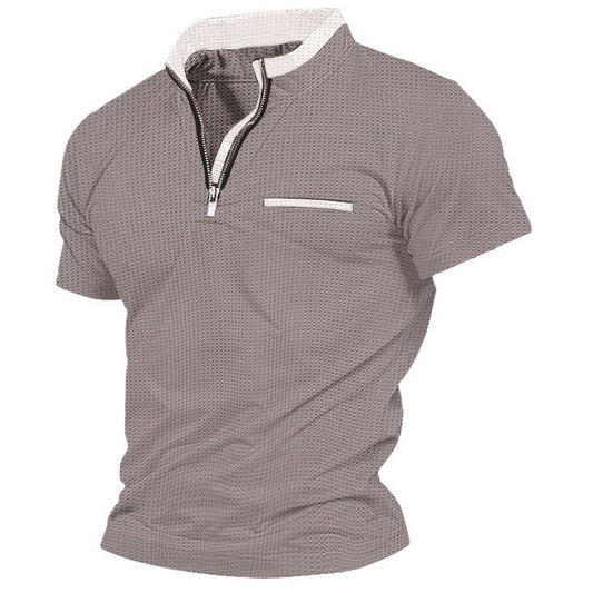 Zipper Pocket Men's Sports Polo Shirt