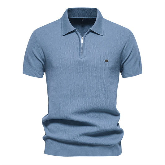 Solid color fashion Men's short-sleeved lapel POLO shirt