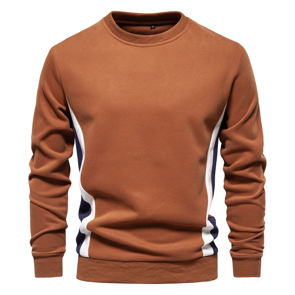 Casual and comfortable men's long-sleeved colorblock sweatshirt thin sweater