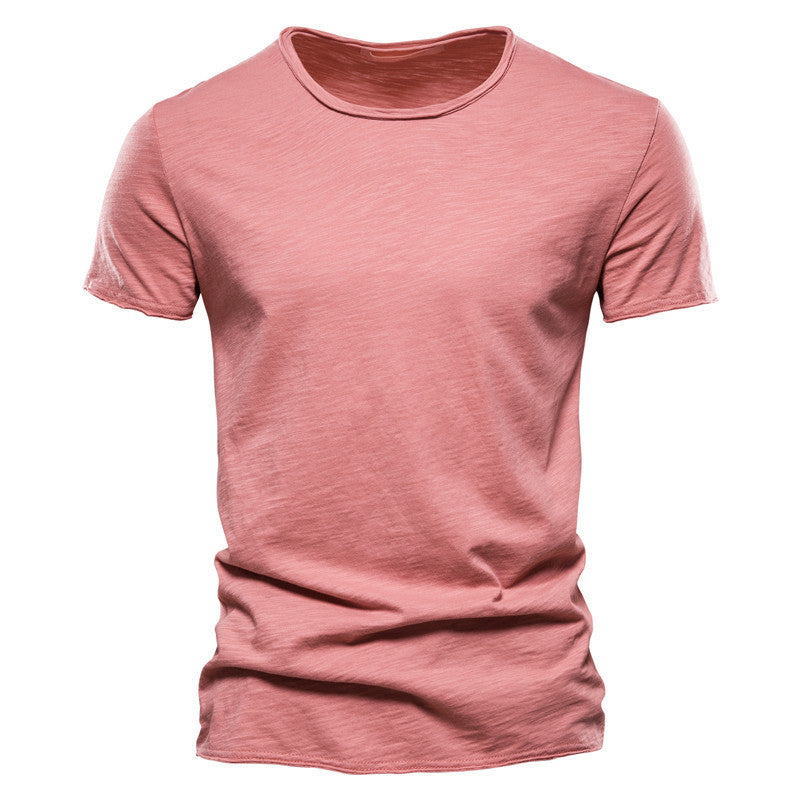 Comfort Solid Men's Slim Fit Slub Cotton T-Shirt