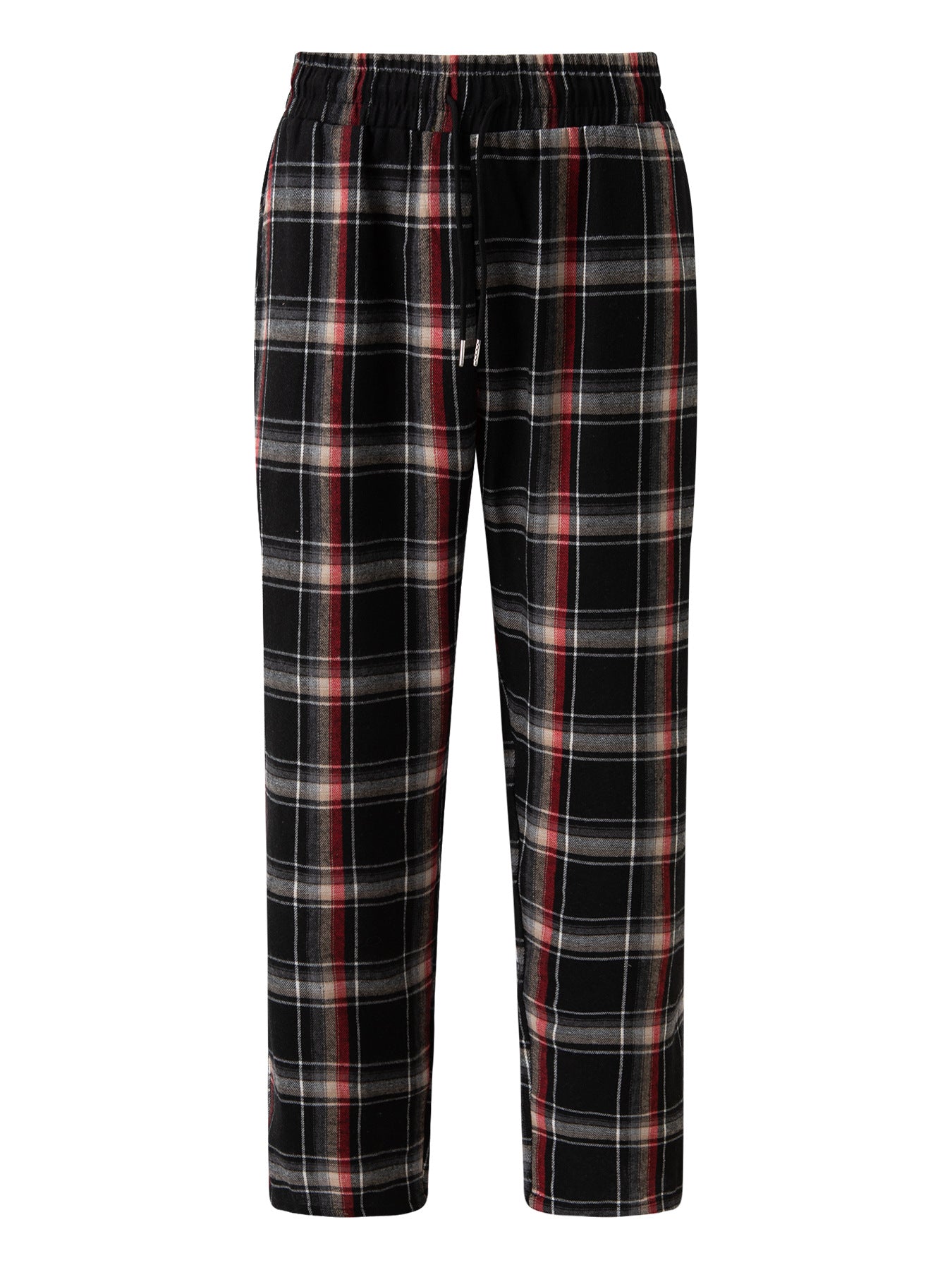 Men's Plaid Striped Casual Pants Fashion Casual Straight Trousers