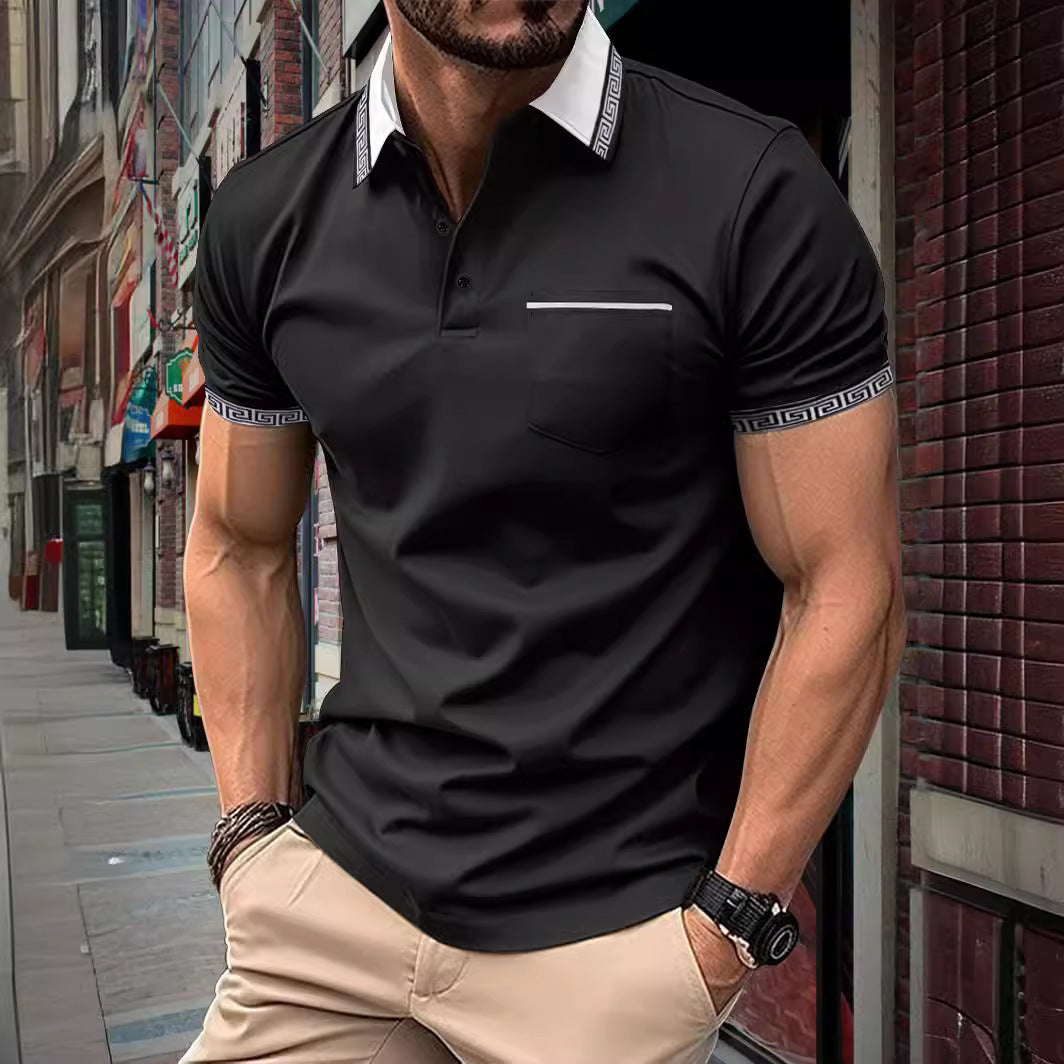 Men's sports polo shirt with button pockets