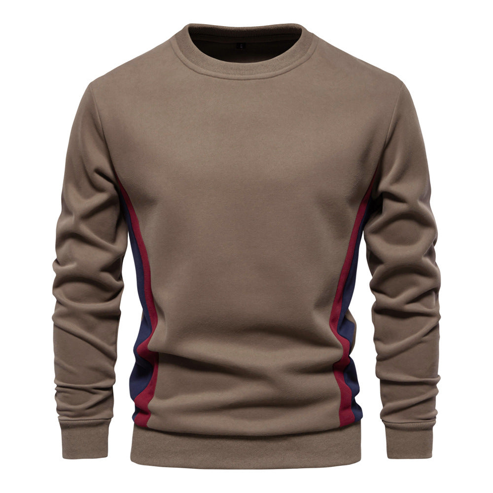 Casual and comfortable men's long-sleeved colorblock sweatshirt thin sweater