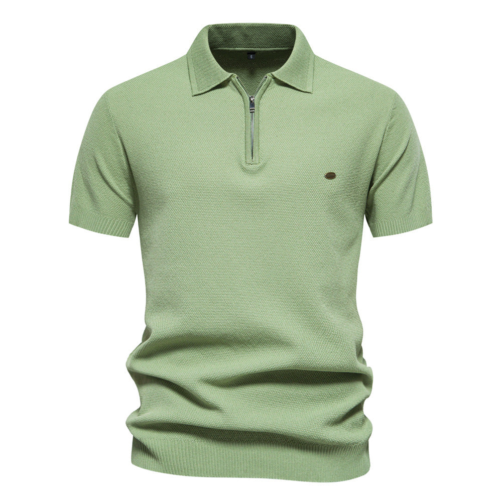 Solid color fashion Men's short-sleeved lapel POLO shirt