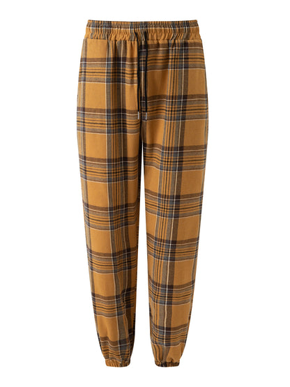 Men's Plaid Striped Casual Pants Fashion Casual Straight Trousers