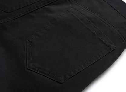 New casual pants men's casual pure cotton business suit pants large size elastic black formal trousers