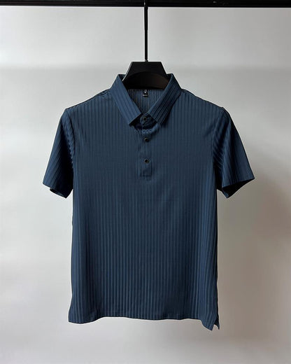 Men's sports polo shirt with striped collar