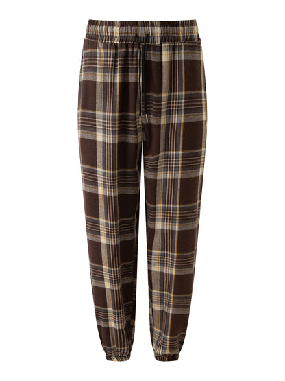 Men's Plaid Striped Casual Pants Fashion Casual Straight Trousers