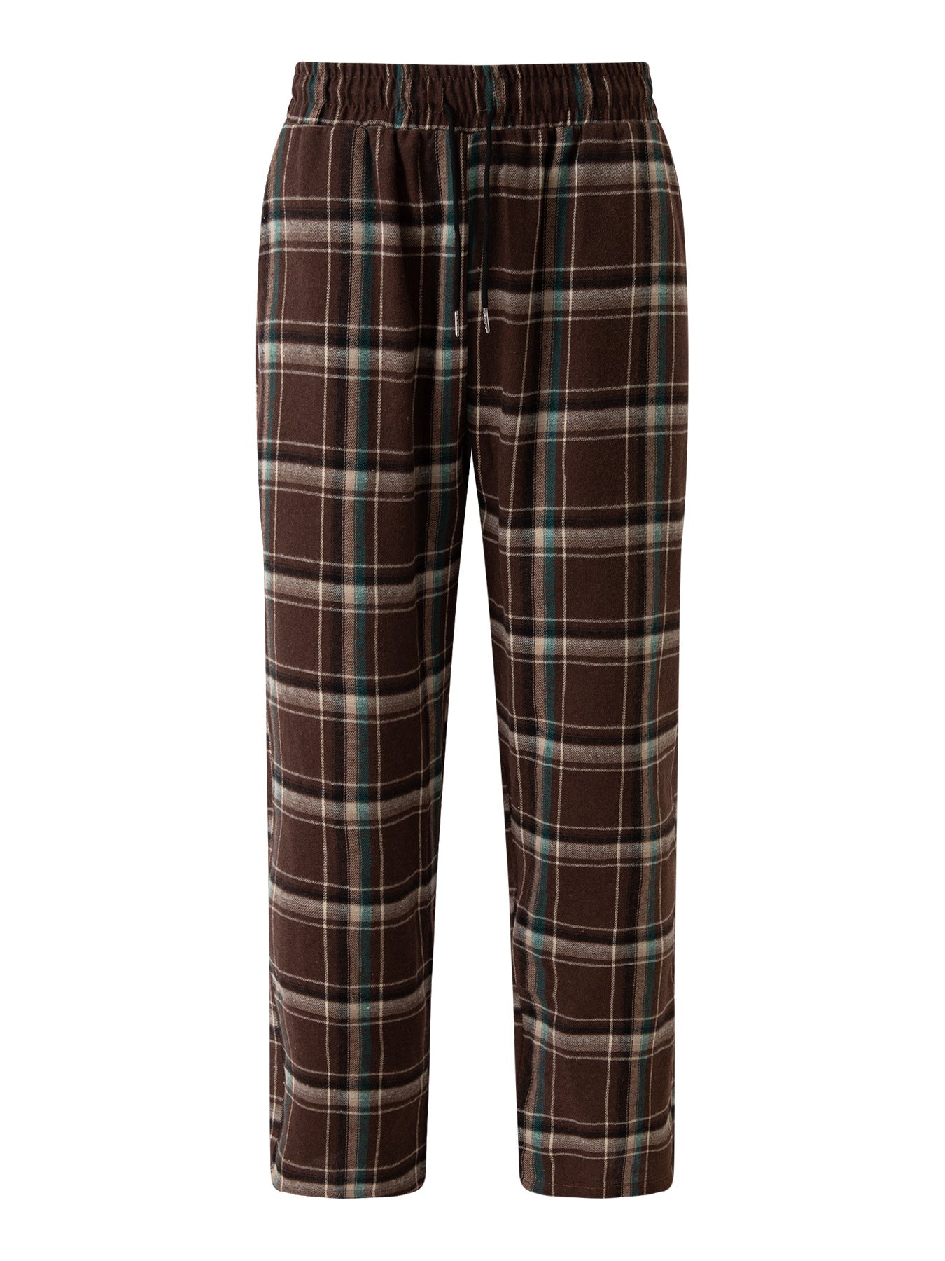 Men's Plaid Striped Casual Pants Fashion Casual Straight Trousers