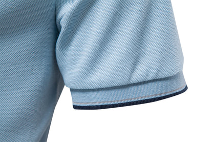 Fashion solid color Men's V-neck POLO shirt