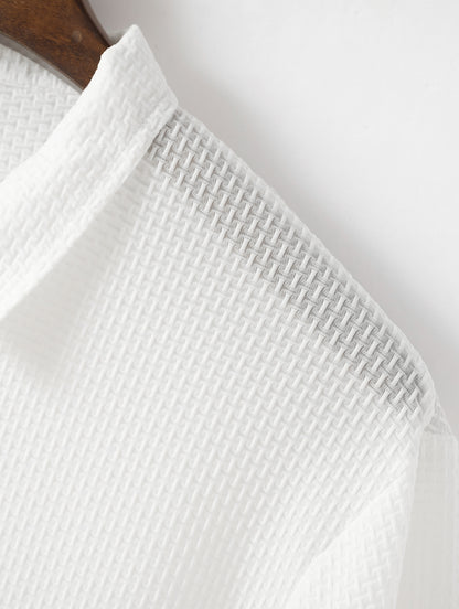 Mesh ice silk short-sleeved T-shirt men's shirt collar solid color polo