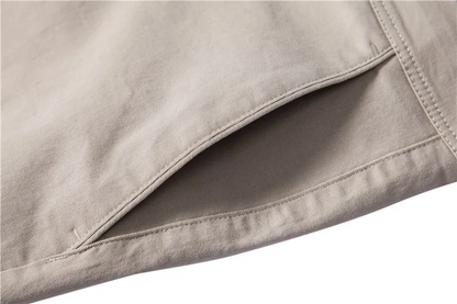 Simple and fashionable men's business all-match cotton solid color trousers comfortable