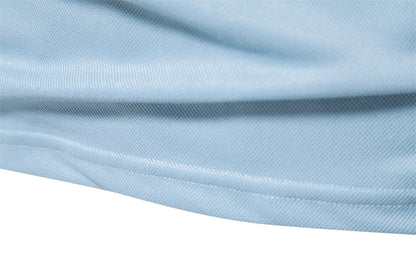 Fashion solid color Men's V-neck POLO shirt