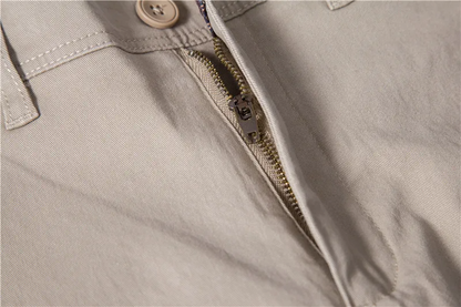 Simple and fashionable men's business all-match cotton solid color trousers comfortable