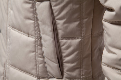 Solid color business men's stand collar jacket warm and thick white goose down