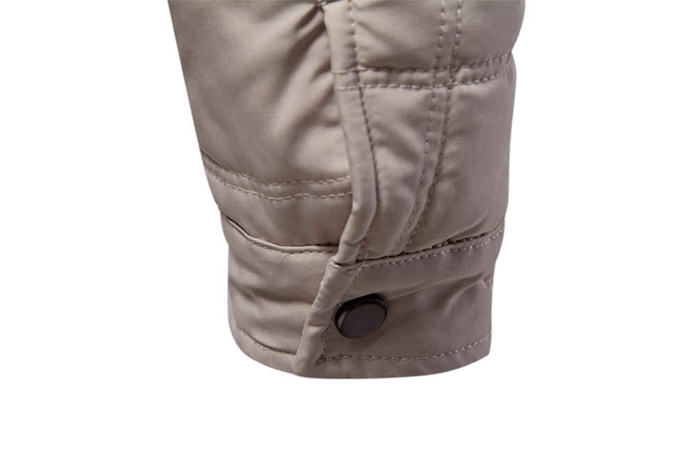 Solid color business men's stand collar jacket warm and thick white goose down