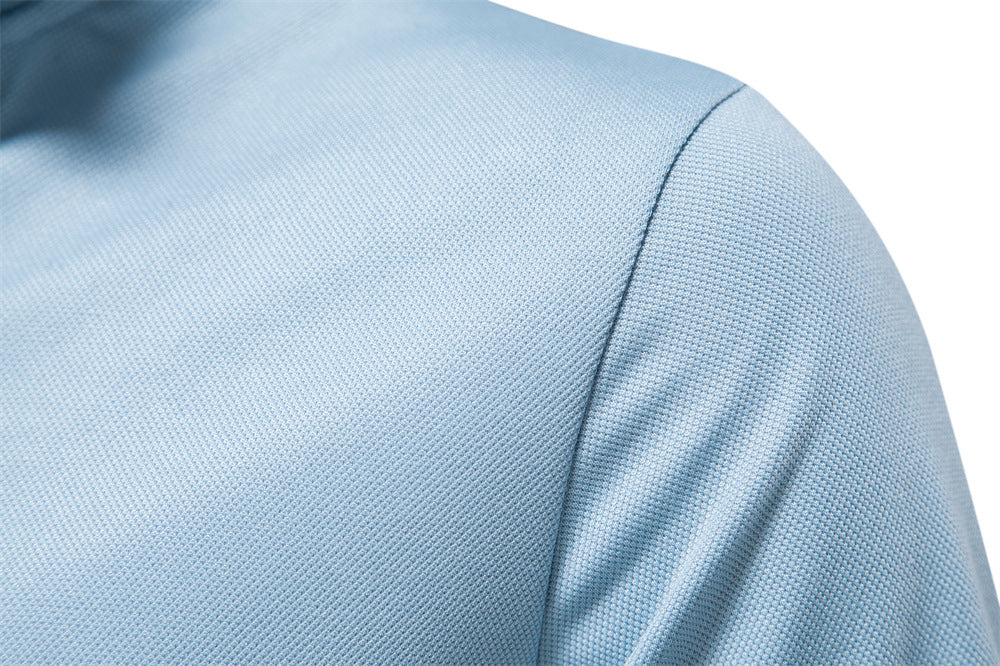 Fashion solid color Men's V-neck POLO shirt