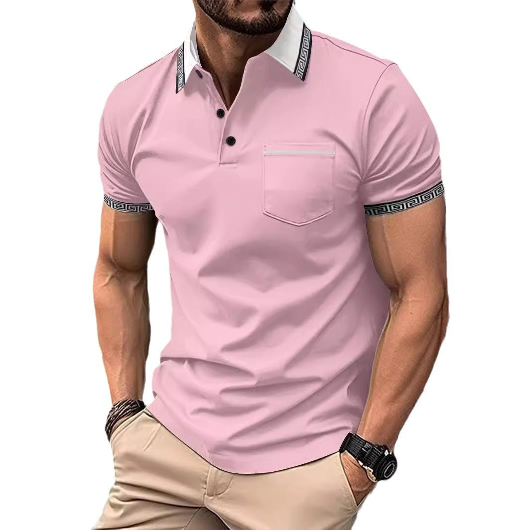 Men's sports polo shirt with button pockets