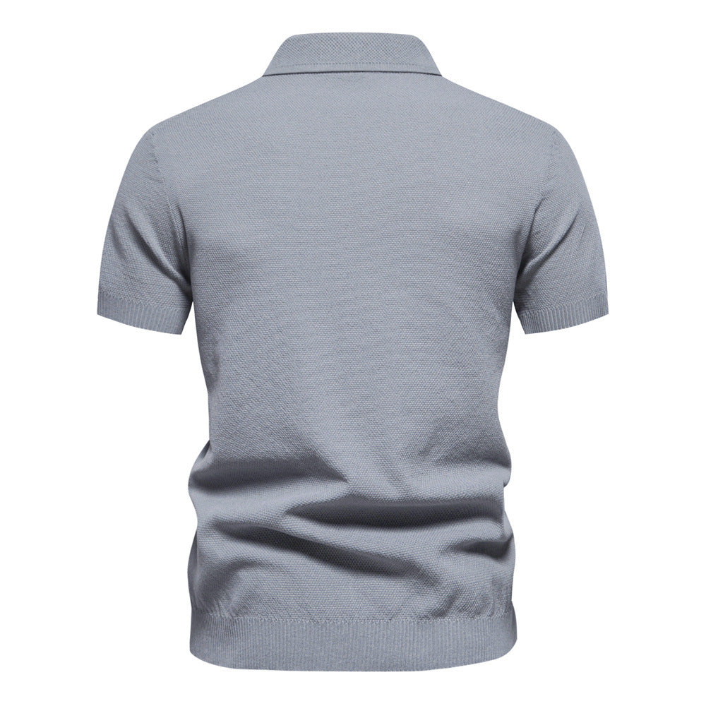 Solid color fashion Men's short-sleeved lapel POLO shirt