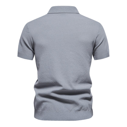 Solid color fashion Men's short-sleeved lapel POLO shirt