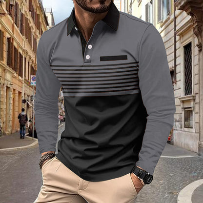 Casual solid color short sleeve pocket men's sports polo shirt