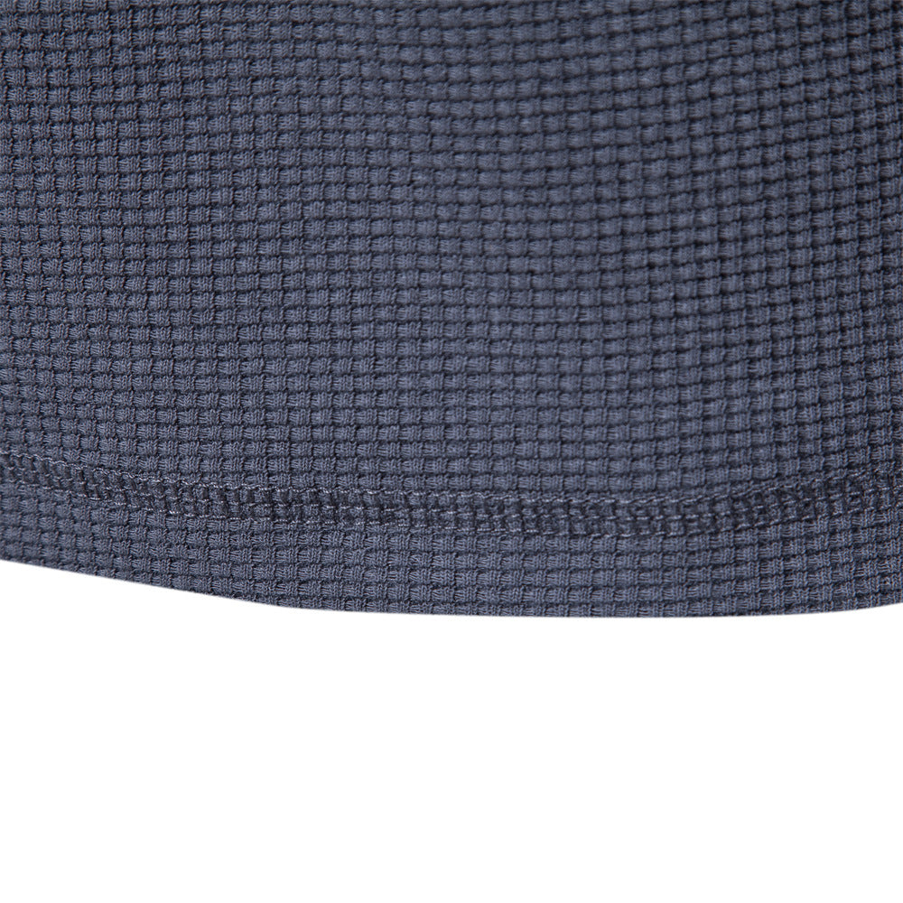 Solid color Men's short-sleeved waffle T-shirt