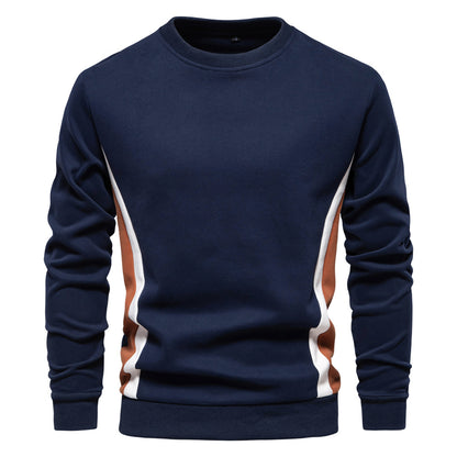 Casual and comfortable men's long-sleeved colorblock sweatshirt thin sweater