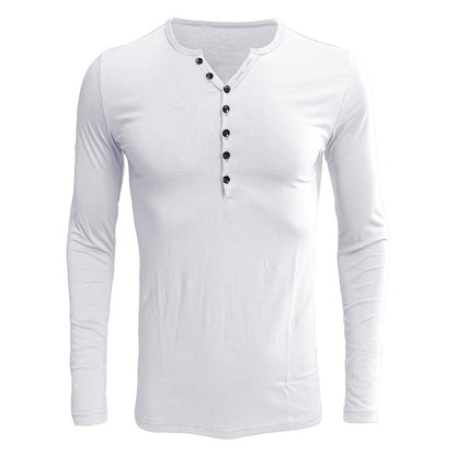 Men's T-shirts Long-sleeved men's bottoming shirts Henley shirts