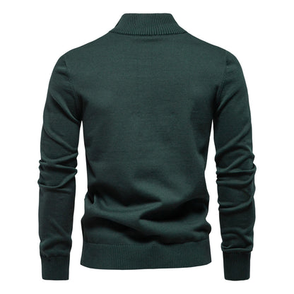 Business fashion Men's Striped Half Zip Sweater